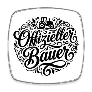Offizieller Bauer - Viereckiger Kühlschrankmagnet - Weiß - Vorne