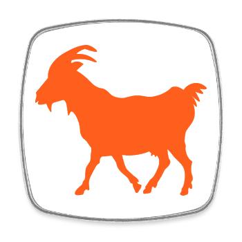 Ziege orange GOAT - Viereckiger Kühlschrankmagnet - Weiß - Vorne