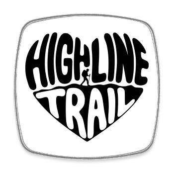 Highline_Trail_Herz_zweiteilig_schwarz - Magnet carré - blanc - Devant