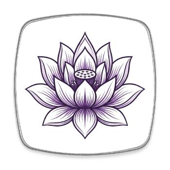 Yoga Lotus Flower - Square fridge magnet - white - Front