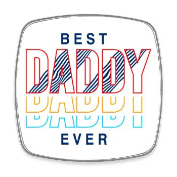 Best Dad Ever Retro Shirt - Square fridge magnet - white - Front