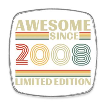 2008 Vintage Rétro Cadeau d’anniversaire - Magnet carré - blanc - Devant