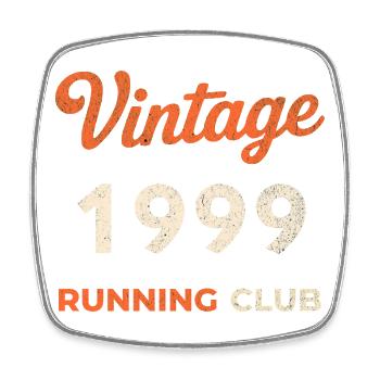 Vintage 1999 Running Club Geburtstag Geschenkidee - Viereckiger Kühlschrankmagnet - Weiß - Vorne