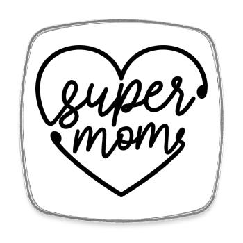 Super Mama Shirt - Viereckiger Kühlschrankmagnet - Weiß - Vorne