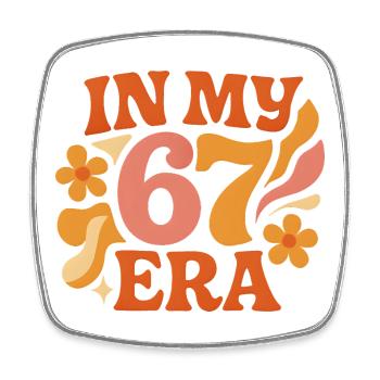 In My 67 Era Italian Brainrot Humor Geburtstag - Viereckiger Kühlschrankmagnet - Weiß - Vorne