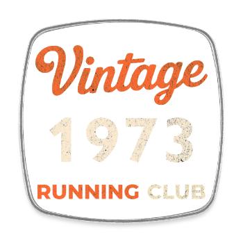 Vintage 1973 Running Club Geburtstag Geschenkidee - Viereckiger Kühlschrankmagnet - Weiß - Vorne