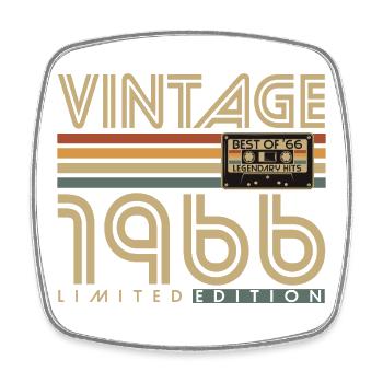 Vintage 1966 Jahrgang Geburtstag Retro Geschenk - Viereckiger Kühlschrankmagnet - Weiß - Vorne