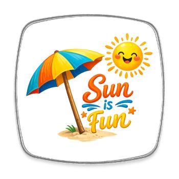Le_soleil_est_amusant - Viereckiger Kühlschrankmagnet - Weiß - Vorne