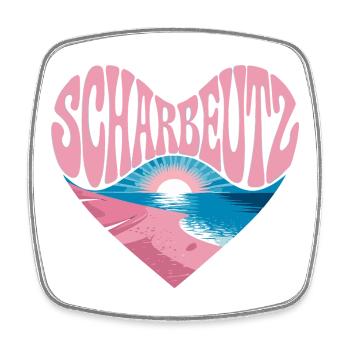  Scharbeutz Herz Ostsee Strand Sonnenuntergang - Viereckiger Kühlschrankmagnet - Weiß - Vorne