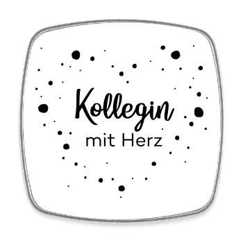 Kollegin mit Herz - Viereckiger Kühlschrankmagnet - Weiß - Vorne