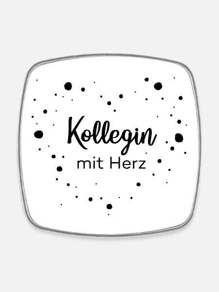 Kollegin mit Herz - Viereckiger Kühlschrankmagnet - Weiß