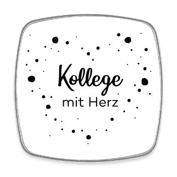 Kollege mit Herz - Viereckiger Kühlschrankmagnet - Weiß - Vorne