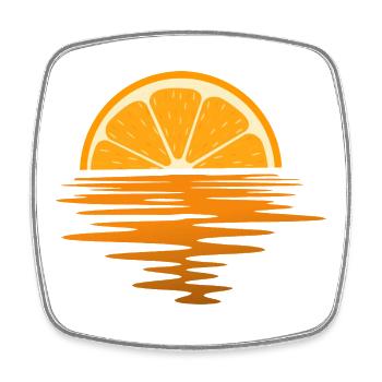 Orange Sunset Ocean Minimal Summer Beach - Viereckiger Kühlschrankmagnet - Weiß - Vorne