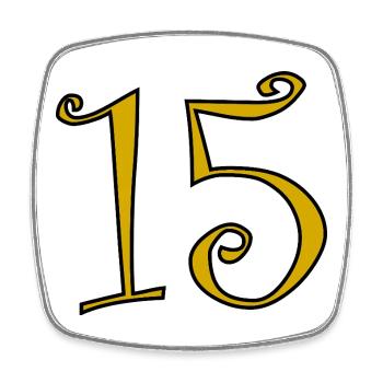 15. 15 ANS. 15e ANNIVERSAIRE. ANNIVERSAIRE 15 ANS. - Magnet carré - blanc - Devant