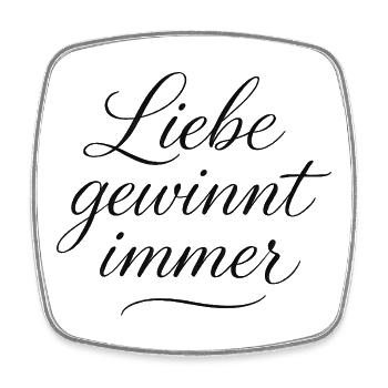 Cooles Herz Blitz Motiv für positive Menschen - Viereckiger Kühlschrankmagnet - Weiß - Vorne