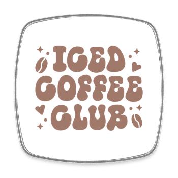 Eiskaffee-Club-Latte-Ästhetik - Viereckiger Kühlschrankmagnet - Weiß - Vorne