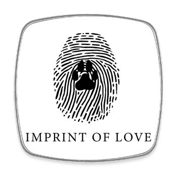 Dog Paw Fingerprint Pet Lover  - Viereckiger Kühlschrankmagnet - Weiß - Vorne