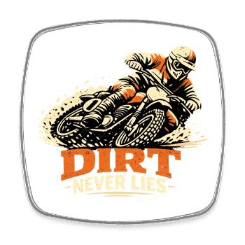 Motocross Rider Graphic Retro Offroad - Square fridge magnet - white - Front