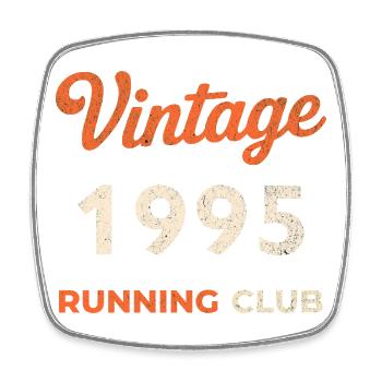 Vintage 1995 Running Club Geburtstag Geschenkidee - Viereckiger Kühlschrankmagnet - Weiß - Vorne