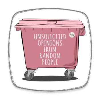 Unsolicited Opinions – Funny Trash Design - Square fridge magnet - white - Front