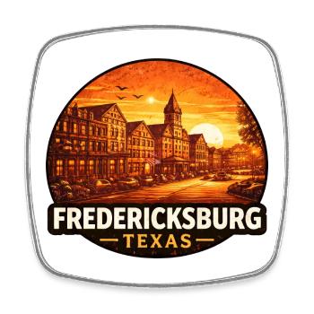 Fredericksburg Texas Sunset Skyline - Viereckiger Kühlschrankmagnet - Weiß - Vorne