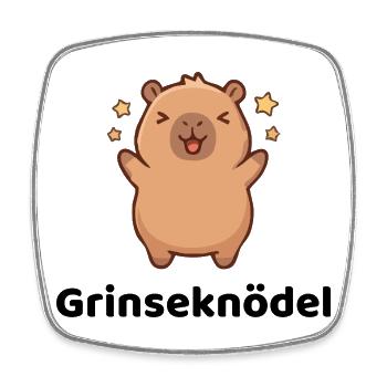 Grinseknödel - Viereckiger Kühlschrankmagnet - Weiß - Vorne