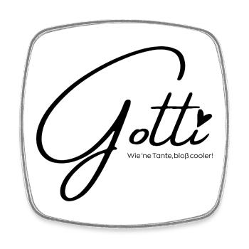 Für die coolste Gotti, Geschenk Patentante, Gotte - Viereckiger Kühlschrankmagnet - Weiß - Vorne