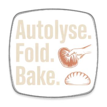Autolyse Fold Backe Bread Kunst - Viereckiger Kühlschrankmagnet - Weiß - Vorne