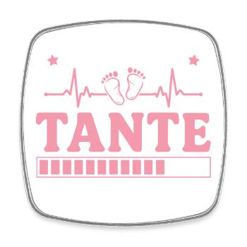 Ich werde Tante 2027 – Werdende Tante - Viereckiger Kühlschrankmagnet - Weiß - Vorne