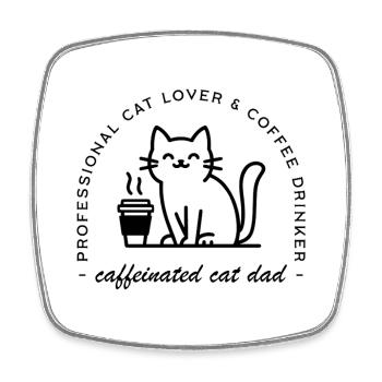 Hundebesitzer und Kaffeeliebhaber, lustiger Hipster-Vater - Viereckiger Kühlschrankmagnet - Weiß - Vorne