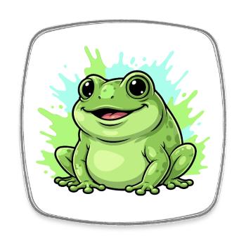 Frog with paint splash background - Square fridge magnet - white - Front