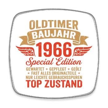 60. Geburtstag Mann Frau 60 Jahre Deko 1966 Gesche - Viereckiger Kühlschrankmagnet - Weiß - Vorne