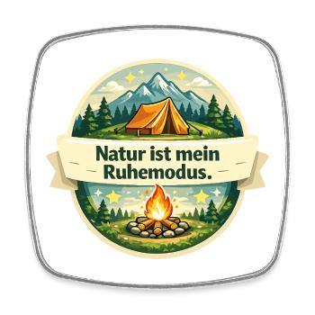 Natur ist mein Ruhemodus - Viereckiger Kühlschrankmagnet - Weiß - Vorne