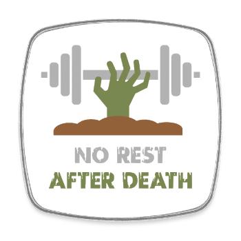 Zombie-Workout Powerlifting - Viereckiger Kühlschrankmagnet - Weiß - Vorne