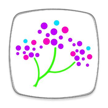 Branche Fleurs de Néon - Magnet carré - blanc - Devant
