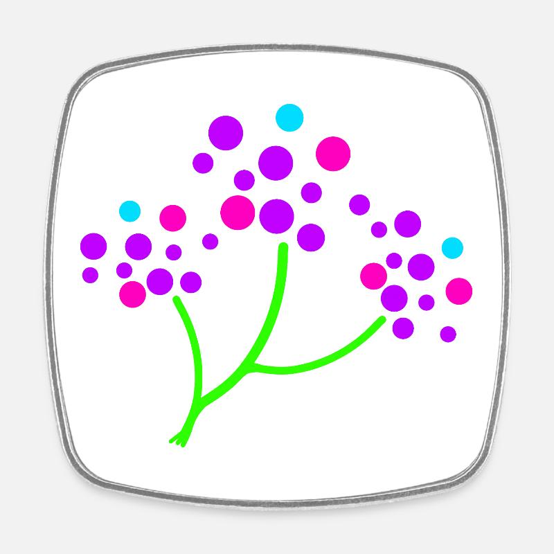 Branche Fleurs de Néon - Magnet carré - blanc