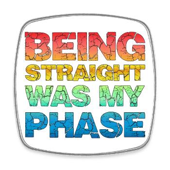 Being Straight Was My Phase LGBTQ Retro Design - Viereckiger Kühlschrankmagnet - Weiß - Vorne