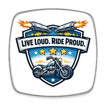Live loudly. Drive proudly. - Square fridge magnet - white - Front
