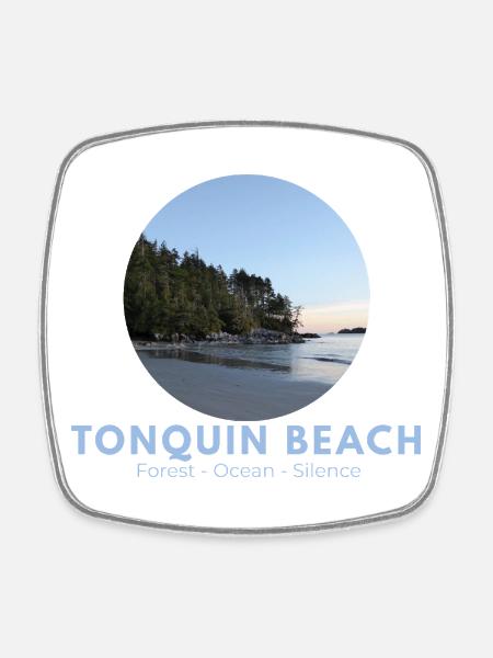 Tonquin Beach Forest Ocean - Square fridge magnet - white