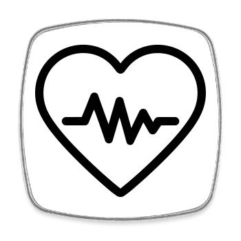 heartbeat - Square fridge magnet - white - Front