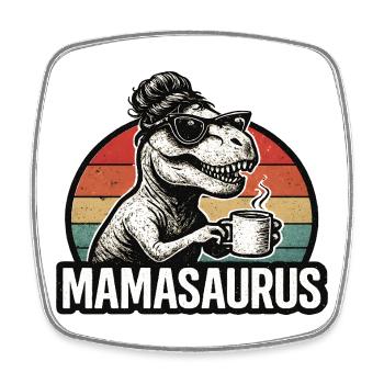 Mamasaurus Mama Mutter Geschenkidee Humor Lustig - Viereckiger Kühlschrankmagnet - Weiß - Vorne