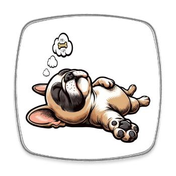 French Bulldog Frenchie Frenchie Owner - Square fridge magnet - white - Front