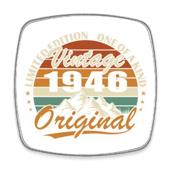 1946 Vintage Retro Birthday Gift - Square fridge magnet - white - Front