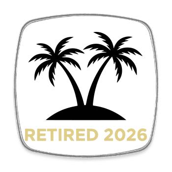 Logo des palmiers de pension retraite 2026 - Magnet carré - blanc - Devant