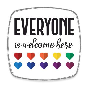 LBGTQIA+ Safe Space Pride Month Sticker - Square fridge magnet - white - Front
