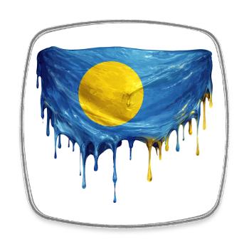 Palau Dripping Flag - Square fridge magnet - white - Front