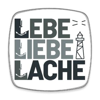  Lebe Liebe Lache Maritim Anker Und Leuchtturm - Viereckiger Kühlschrankmagnet - Weiß - Vorne