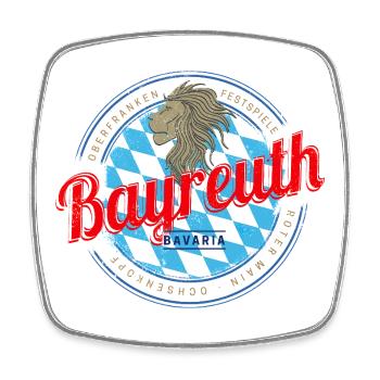 Bayreuth in Bayern Vintage Oberfranken Deutschland - Viereckiger Kühlschrankmagnet - Weiß - Vorne