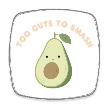 Avocado Cute to Smash - Viereckiger Kühlschrankmagnet - Weiß - Vorne