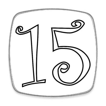 15. 15 ANS. 15e ANNIVERSAIRE. ANNIVERSAIRE 15 ANS. - Magnet carré - blanc - Devant